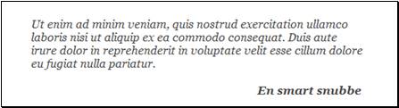 Exempel på hur ett citat kan formateras med CSS.