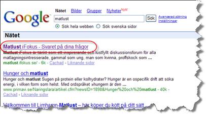 Hur title-elementet visas på Google Hur title-elementet visas på Google