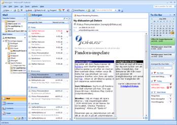 Outlooks huvudfönster